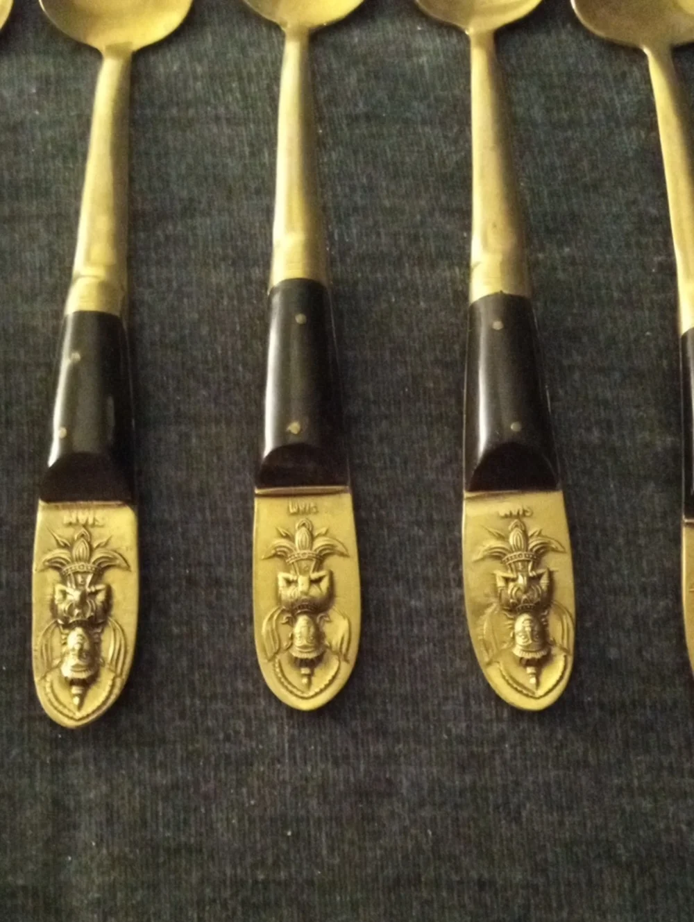 Vintage SIAM Brass & Rosewood Spoons